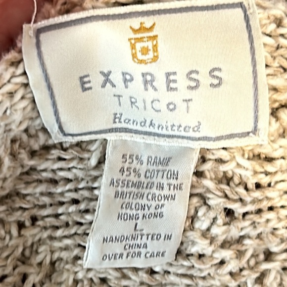 Express Tricot Handknit Cable Fringed Sweater - Picture 8 of 8